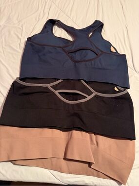 Everyday Seamless Racerback Bralette - Navy, Black & Tan